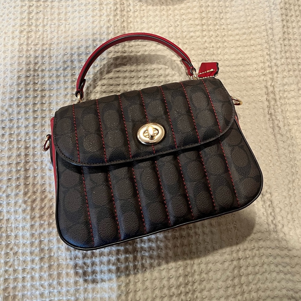 Coach Marlie Top Handle Satchel In Signature Canvas With Quilting